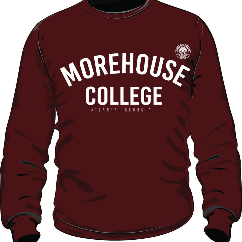 Handmade Morehouse College Maroon White Hand Bleached Distressed hot Crewneck Sweatshirt