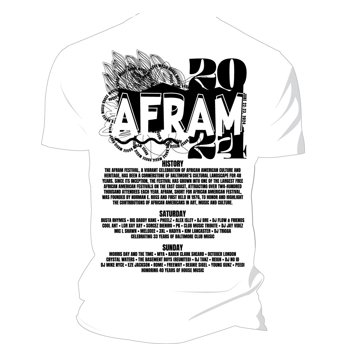 AFRAM 2024 LOGO White Unisex Tees