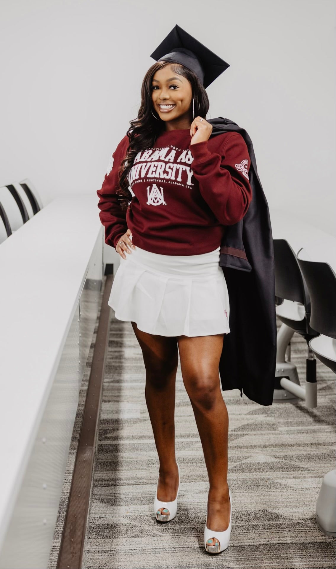 Edu @ AAMU  | Chenille ROYAL Unisex Sweatshirt ( L.N)