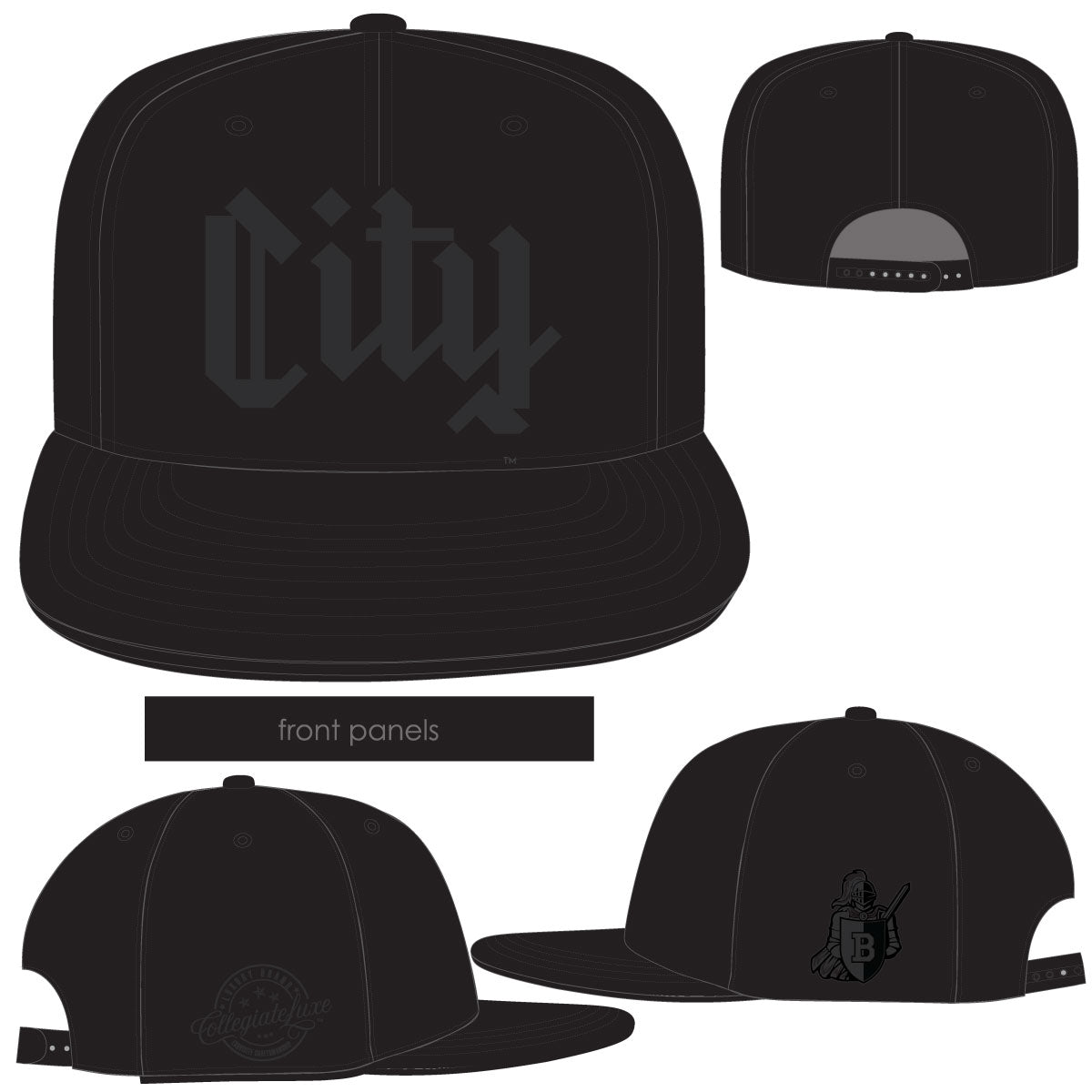 CITY COLLEGE BLACK -n-BLACK SnapBack