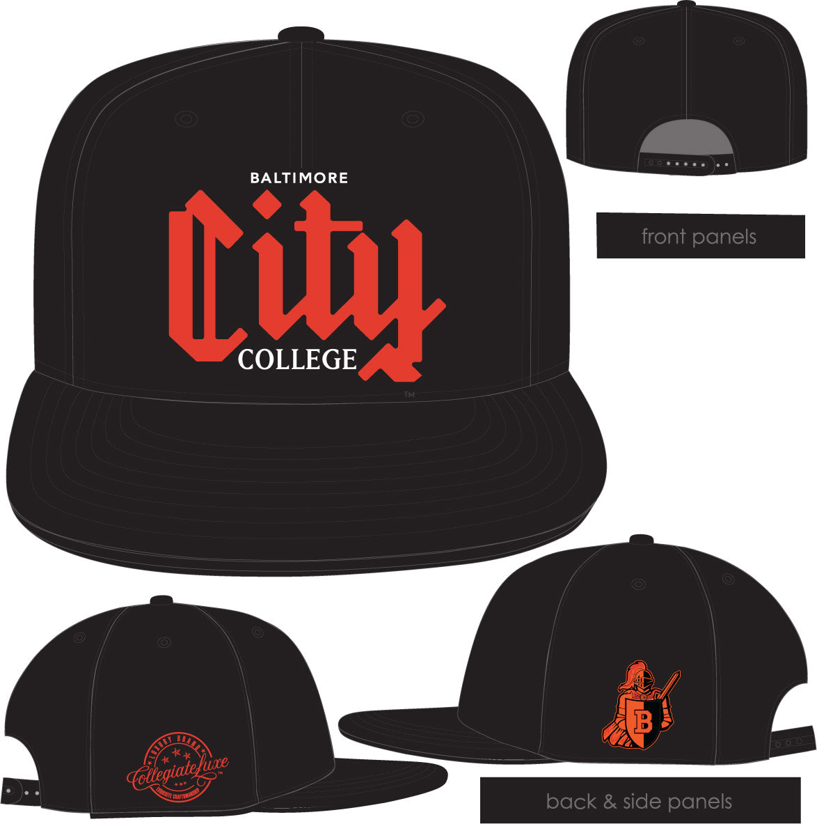 CITY COLLEGE ORANGE n BLACK SnapBack (ship July 10)