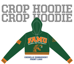 Florida A&M | FAMU Chenille CROP TOP CANE HOODIE