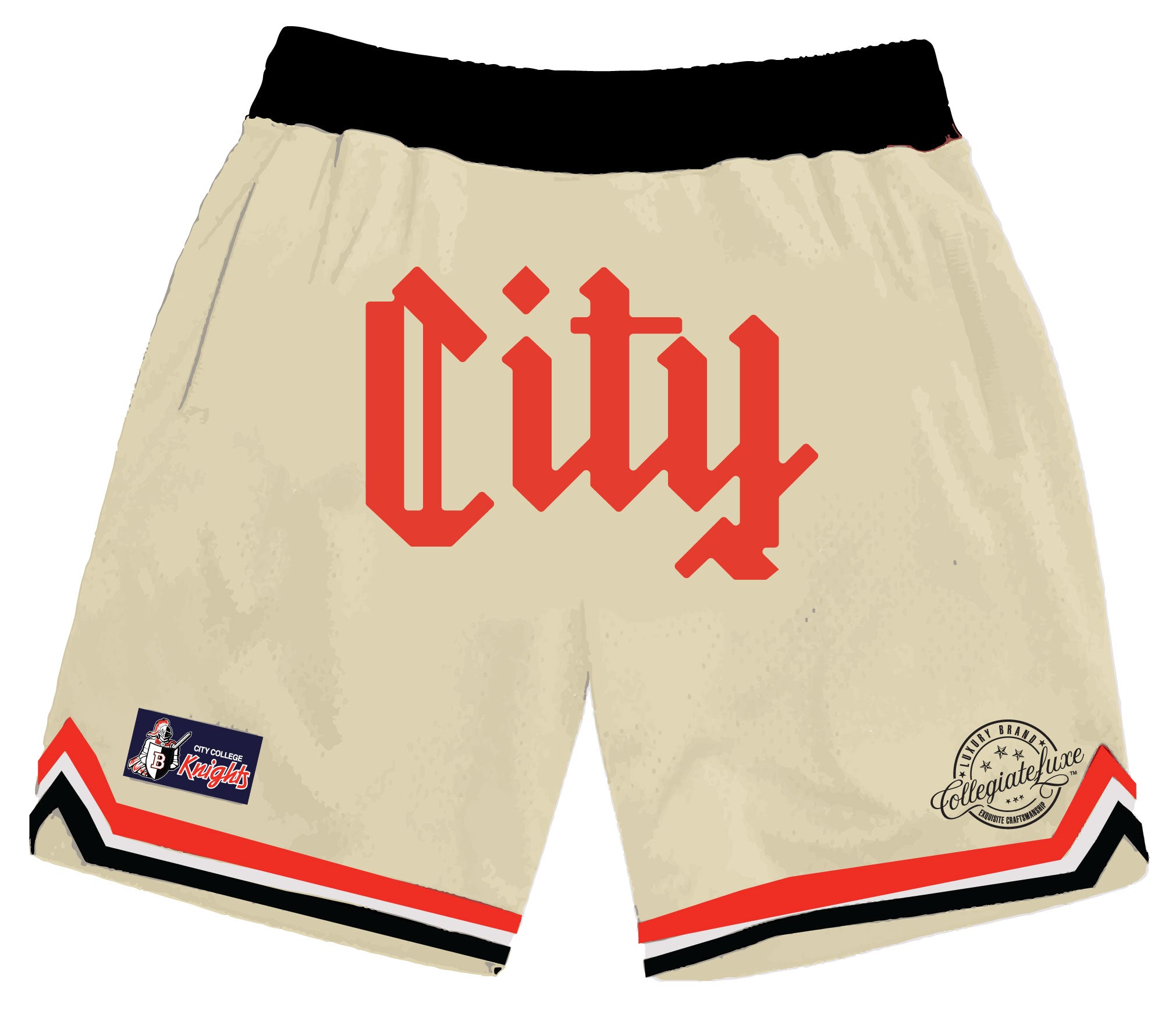 CITY  COLLEGE Cream GOAT Shorts