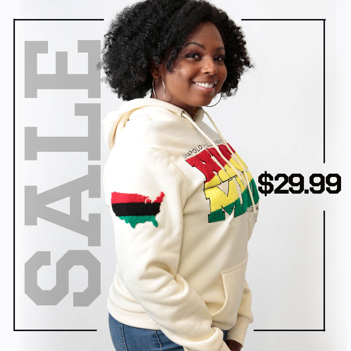 RASTA HBCU MADE Cream Chenille HOODIE collegiateluxe