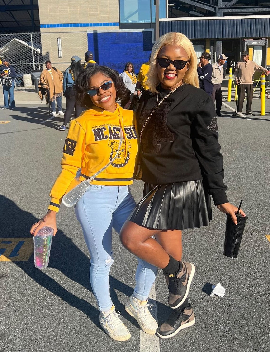 NCAT SU SHADE of  BLACK Chenille  on BLACK  Unisex Sweatshirt (aja)