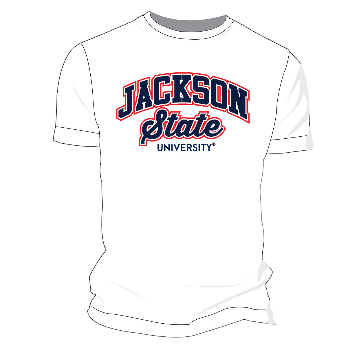 Jackson St. | Univ. ARCH White Print Unisex Tees ()