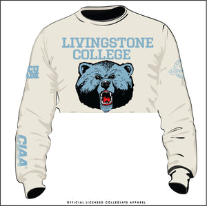 Livingstone |  Cream CROP TOP Sweatshirt