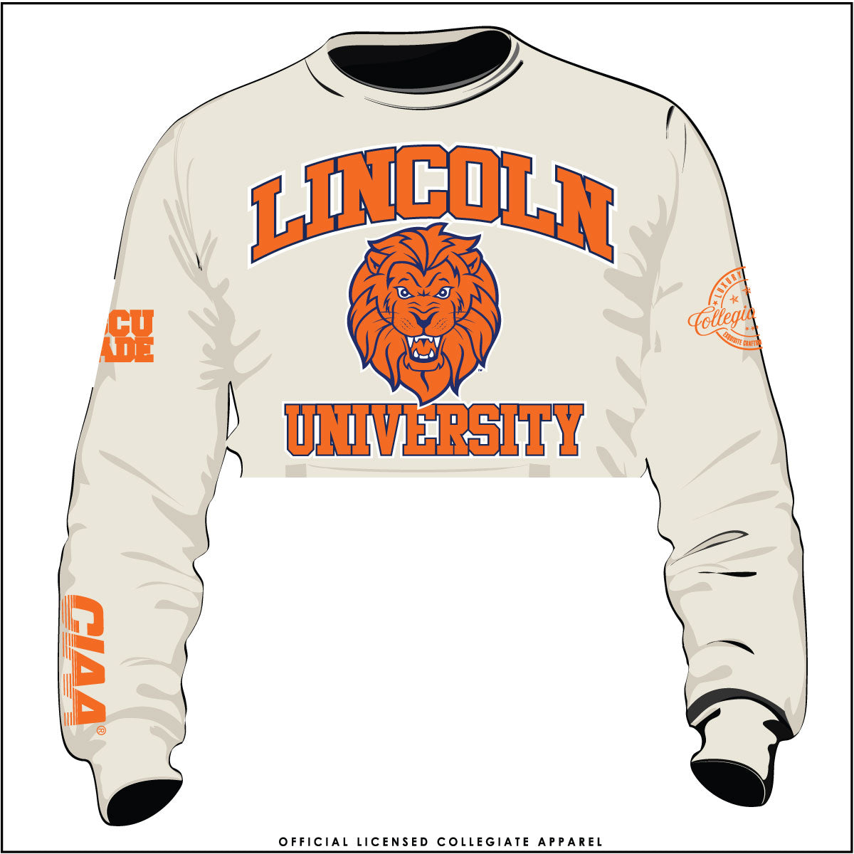 Lincoln Univ |  Cream CROP TOP Sweatshirt