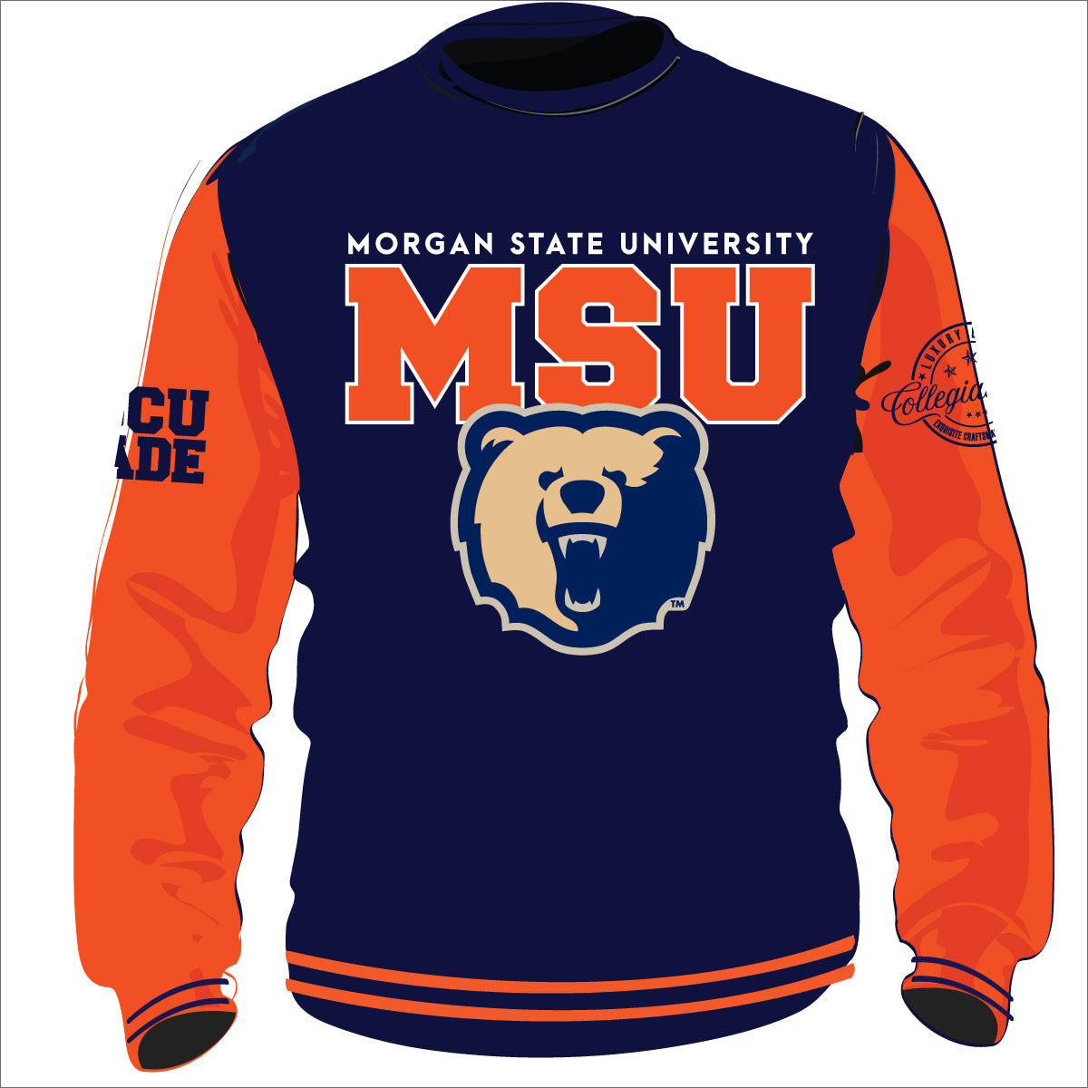 PRE ORDER (SHIP MAY 20) MORGAN VARSITY SWEATSHIRTS Chenille Embroidery  | Unisex Fit -DK