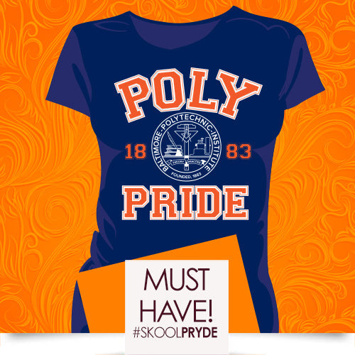 Baltimore Polytechnic Institute | POLY PRIDE Navy Lady Tees -DK-