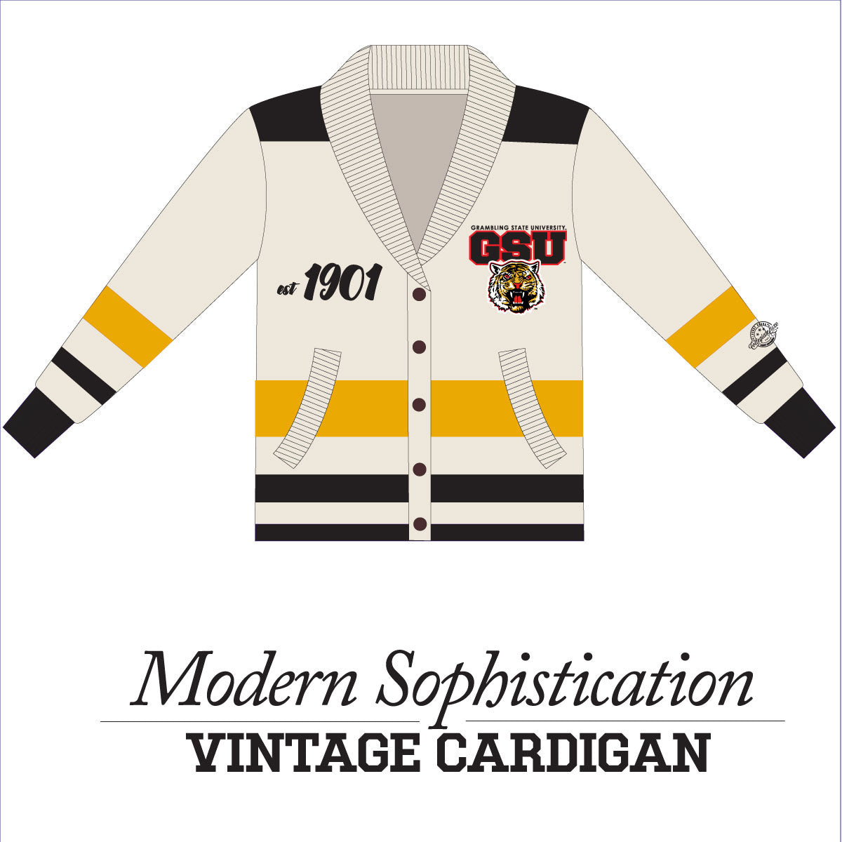 Grambling State  Cardigan PEARLED IVORY ( aja)