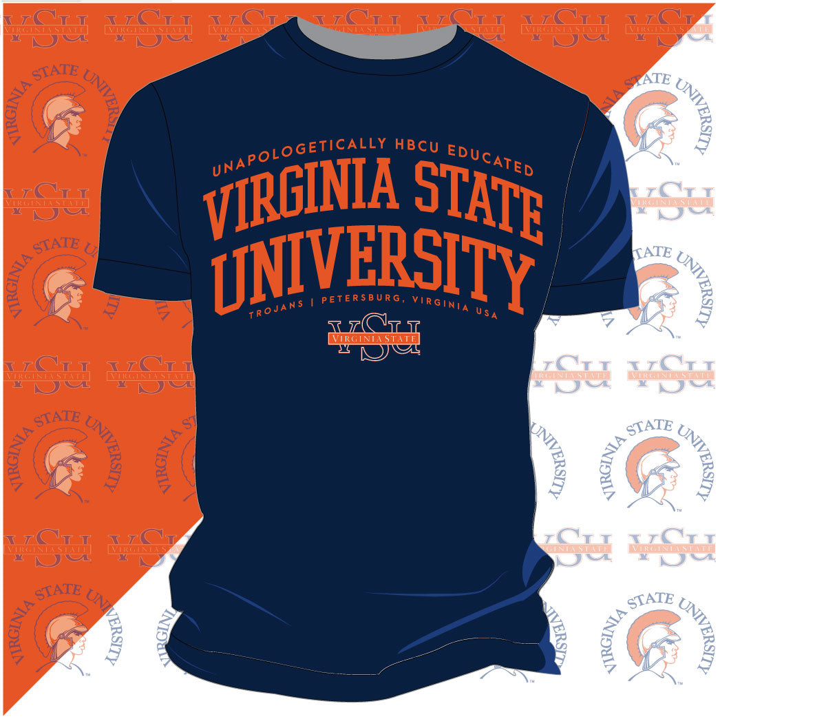 Virginia State  | VSU EDUCATED Navy Unisex Tees (z) (DK)