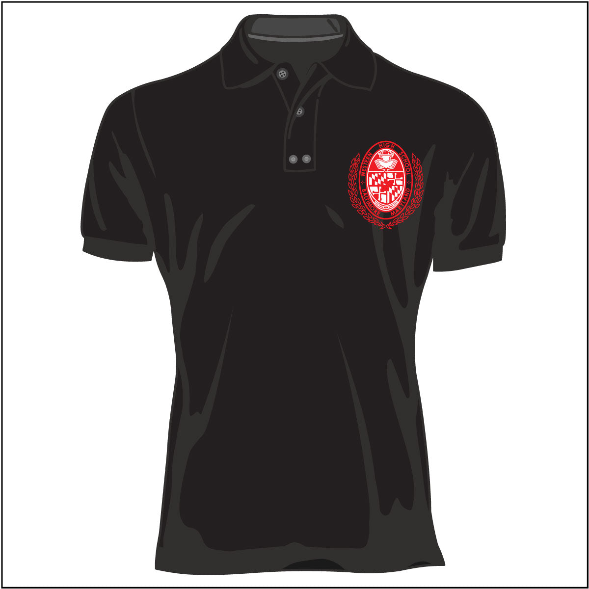 WESTERN HS | Iconic ( BLACK )  Polo Shirt