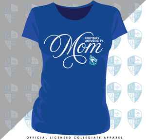 Cheyney University | FANCY "MOM" Royal Blue Ladies Tees