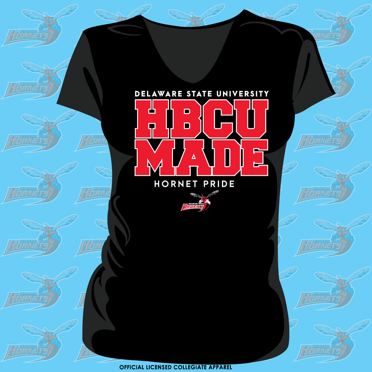 Del State | HBCU MADE Black Ladies V-Necks (Z)**