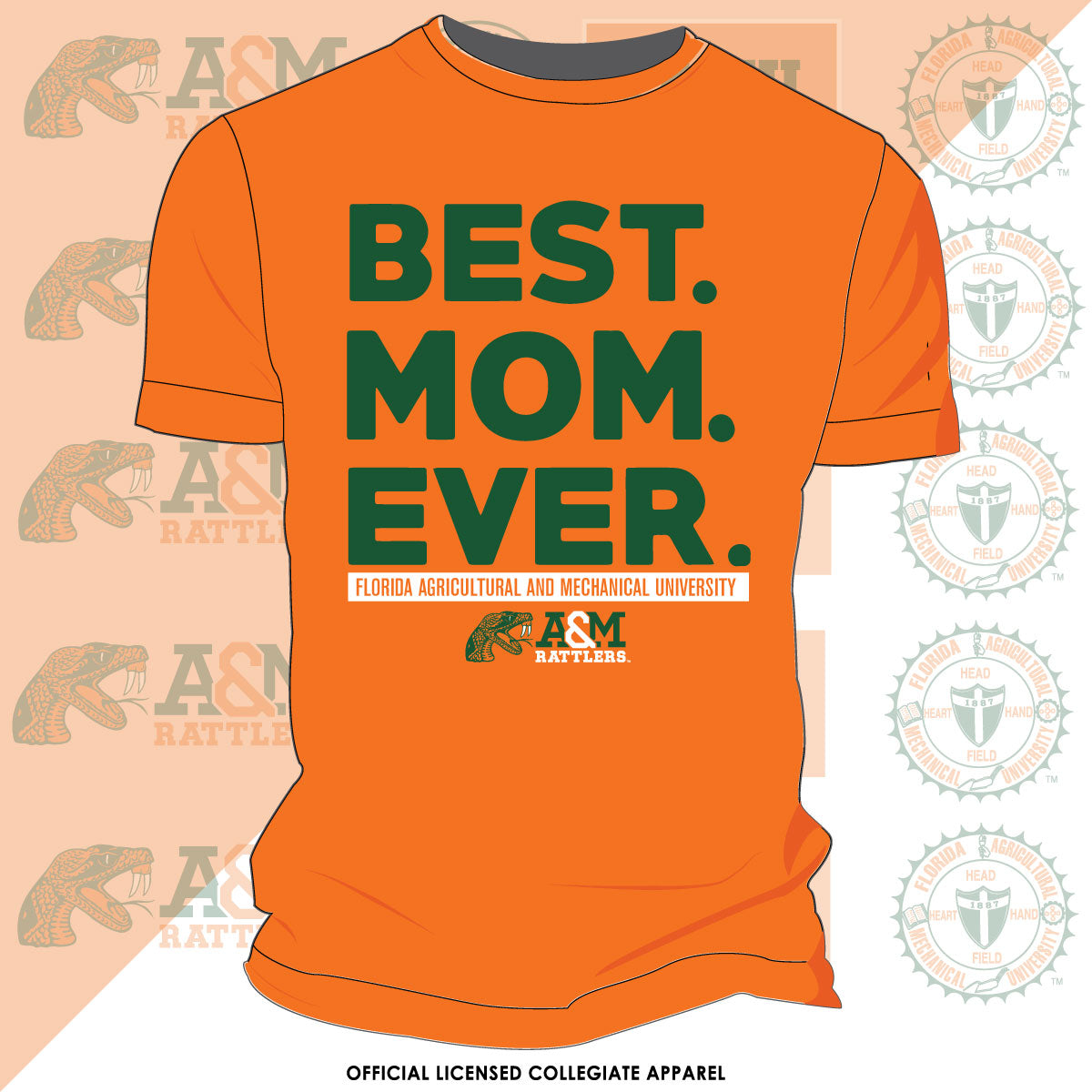 FAMU | BEST "MOM" EVER Orange Unisex Tees (**)