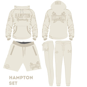 Hampton U | CREAM (Chenille) |  Hoodie / Jogger / GOAT Shorts -aja