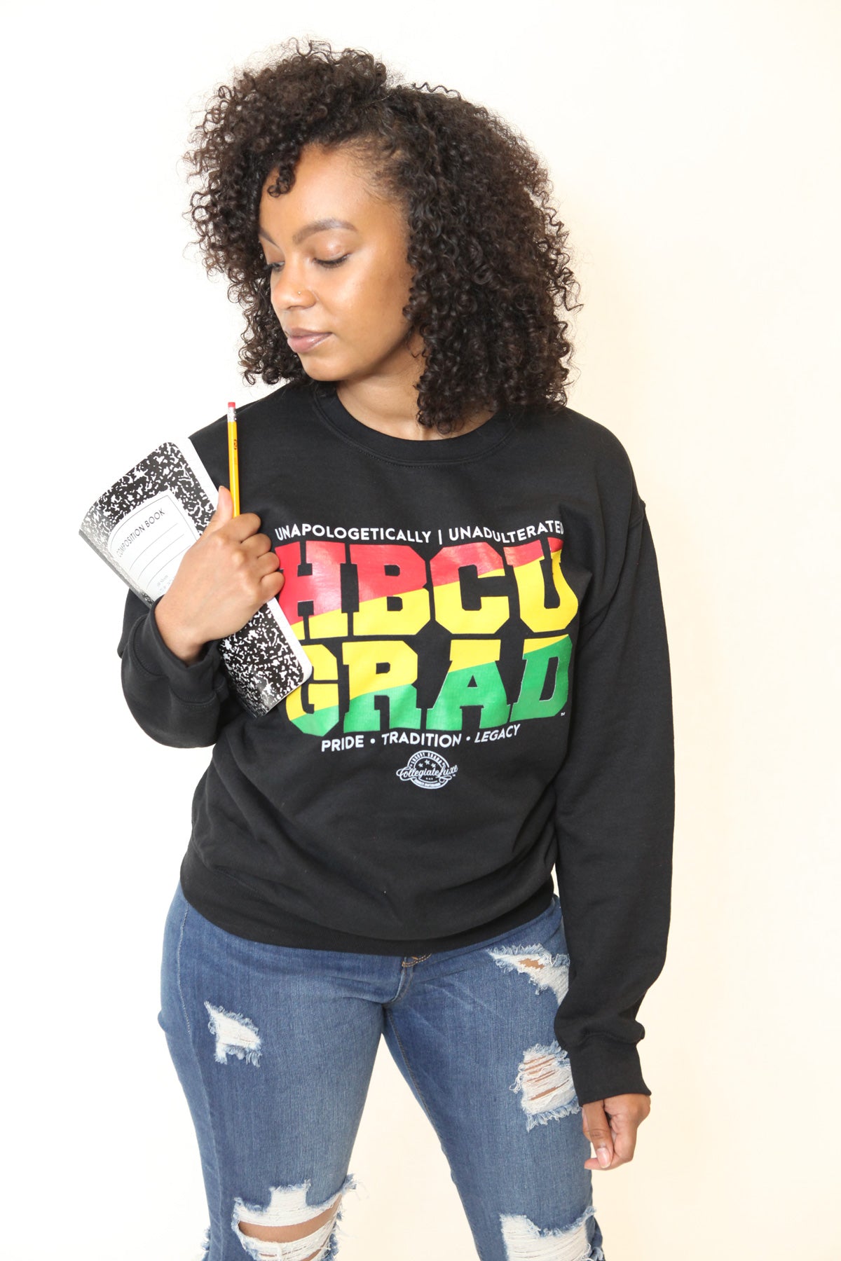 HBCU GRAD | RASTA BLACK Unisex Sweatshirt (**)