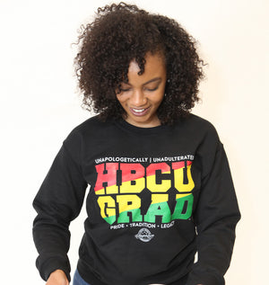 HBCU GRAD | RASTA BLACK Unisex Sweatshirt (**)