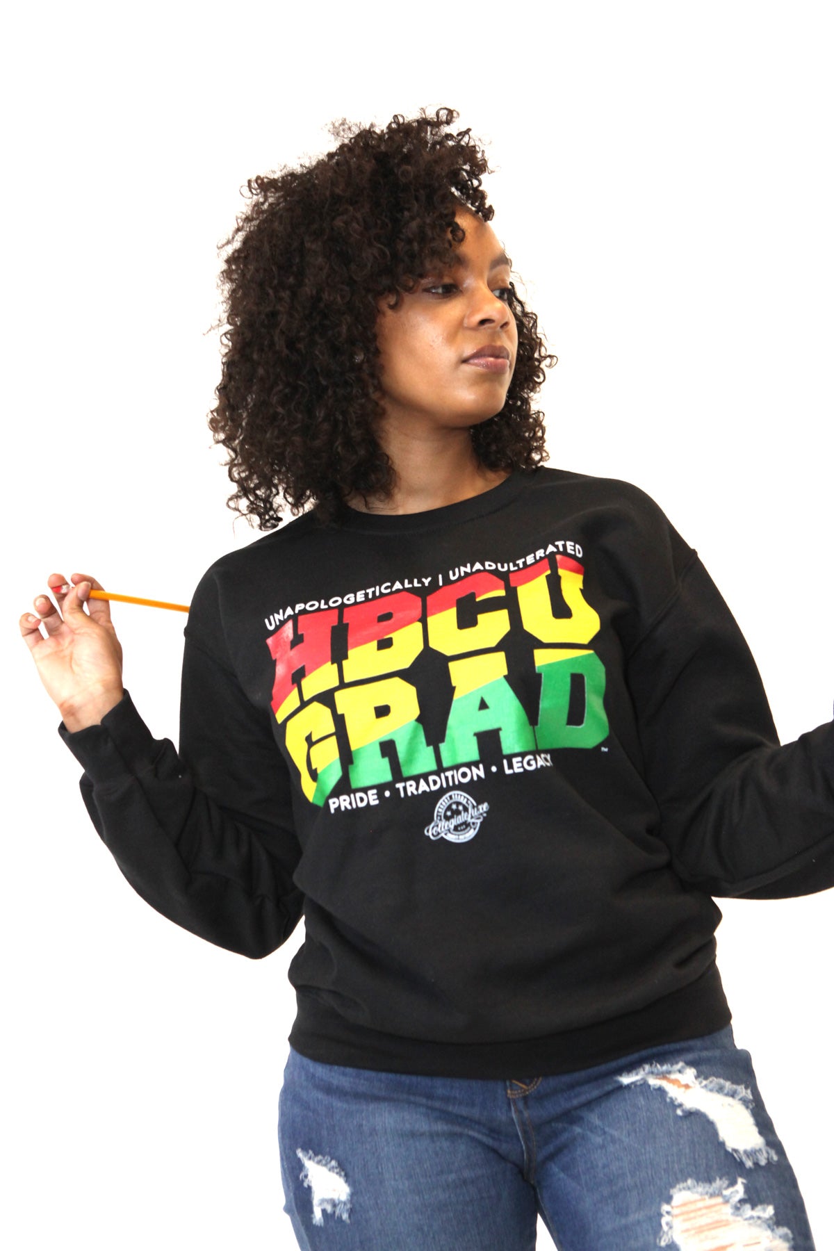 HBCU GRAD | RASTA BLACK Unisex Sweatshirt (**)