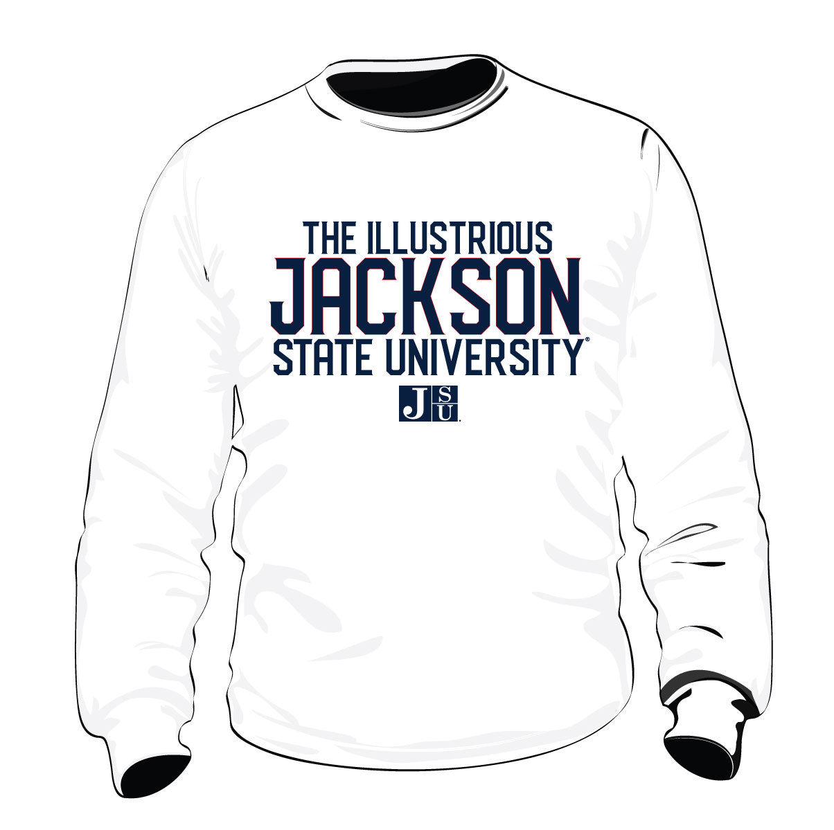Jackson St. | Thee White illustrious (Print) White Unisex Sweatshirt (z)