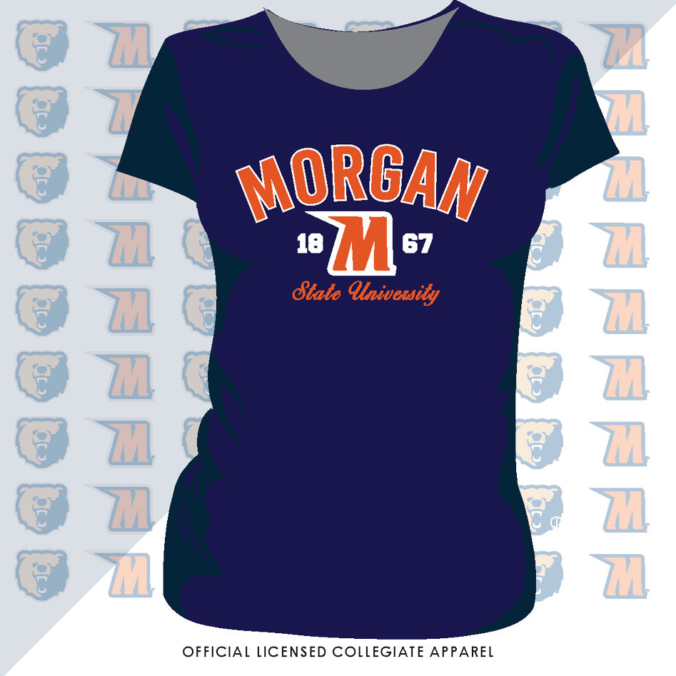 Morgan State | Vintage Arch Navy Ladies Tees -Z- (DK)