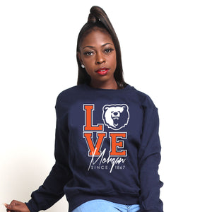 Morgan State | LOVE LOGO Navy Unisex Sweatshirt (**)