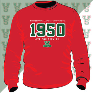 MVSU |  EST. 1950  RED  Unisex Sweatshirt (n)