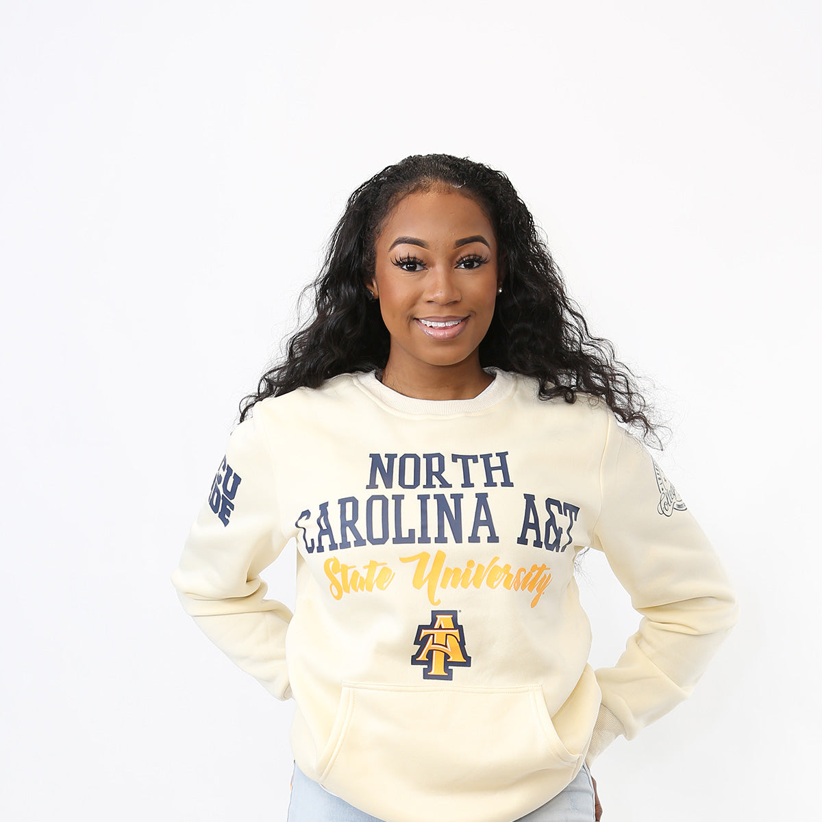 NC A T AGGIE PRINT 2021 UNIV CREAM UNISEX SWEATSHIRT