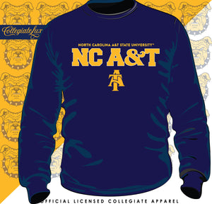 NC A&T AGGIE | Student Logo Unisex Navy Sweatshirt (DK)