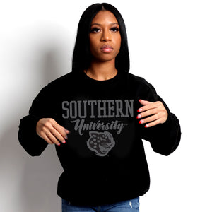 SOUTHERN UNIV. | LOGO | 3D Puff INK | Black Unisex Sweatshirt -Z-