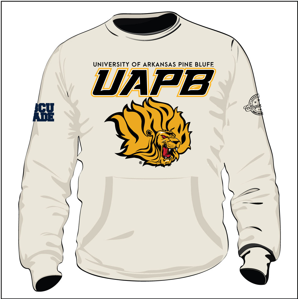 Arkansas at Pine Bluff | UAPB | ( Chenille ) ARCH | CREAM UNISEX SWEATSHIRT