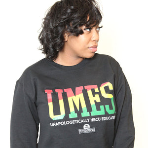 Maryland Eastern Shore | UMES | RASTA COLORS Black Unisex Sweatshirt (DK)