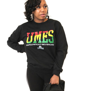 Maryland Eastern Shore | UMES | RASTA COLORS Black Unisex Sweatshirt (DK)