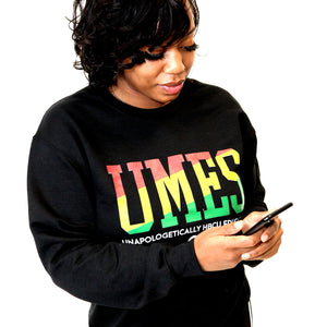 Maryland Eastern Shore | UMES | RASTA COLORS Black Unisex Sweatshirt (DK)