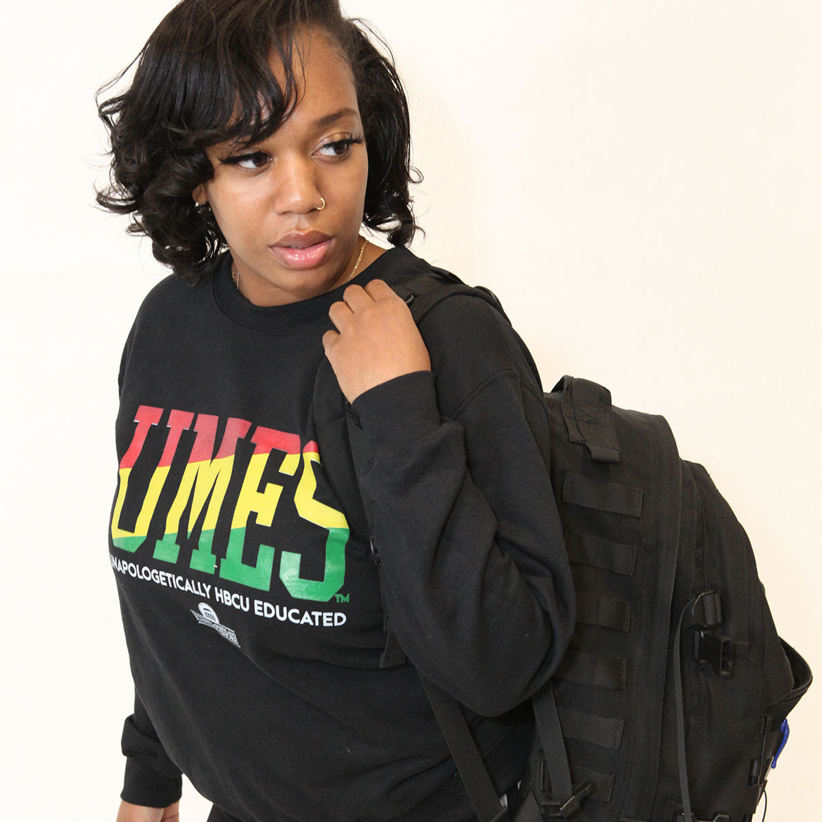 Maryland Eastern Shore | UMES | RASTA COLORS Black Unisex Sweatshirt (DK)