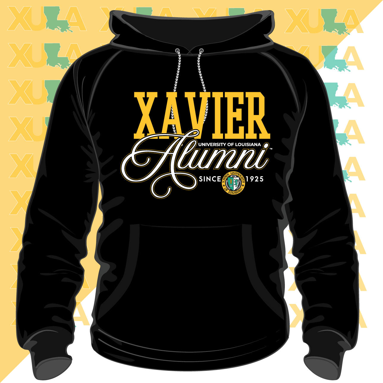 Xavier University  Fancy ALUMNI Black Unisex Hoodie – collegiateluxe