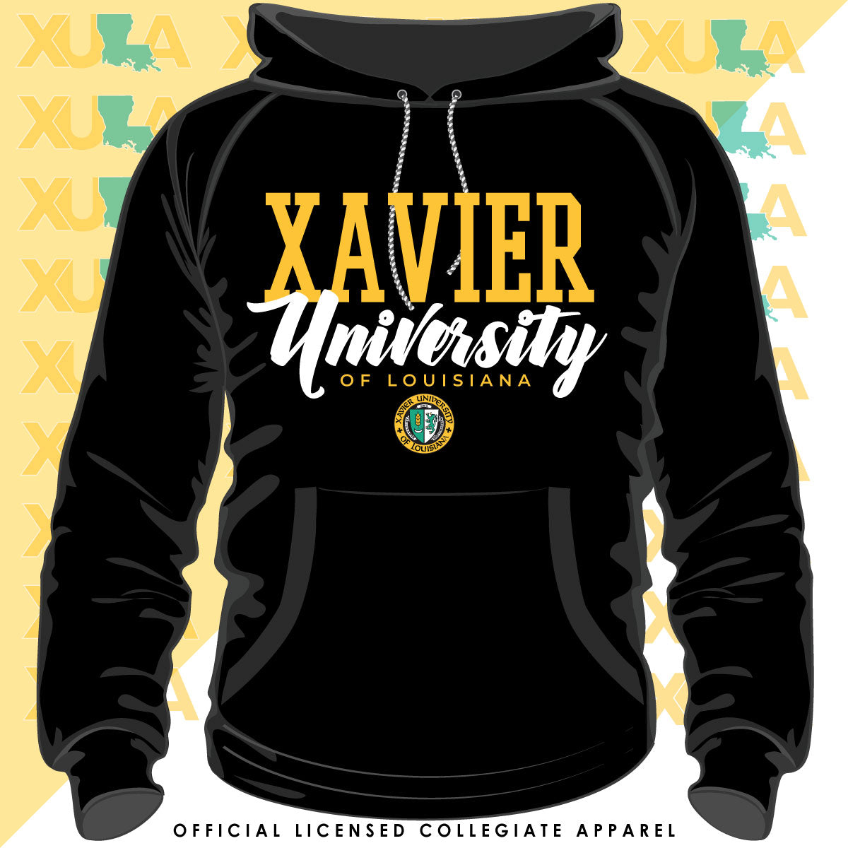 Women's Gameday Couture Black Xavier University of Louisiana Gold Rush After Party Cropped T-Shirt