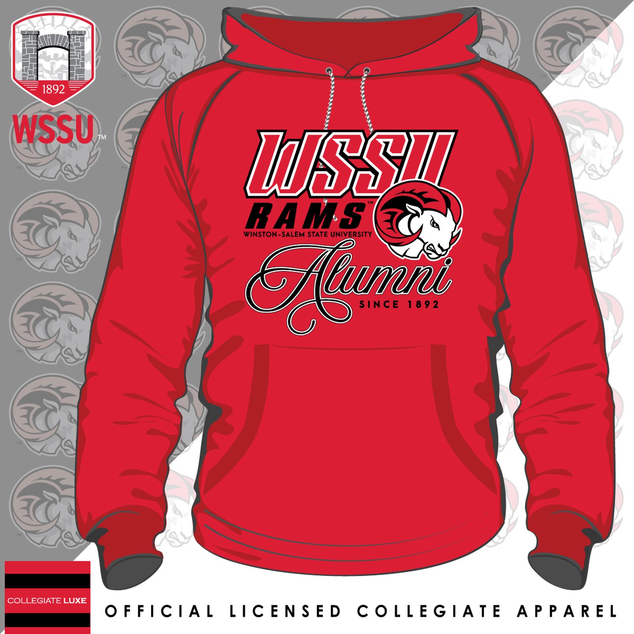 WSSU | Fancy ALUMNI Red Unisex Hoodies (**)